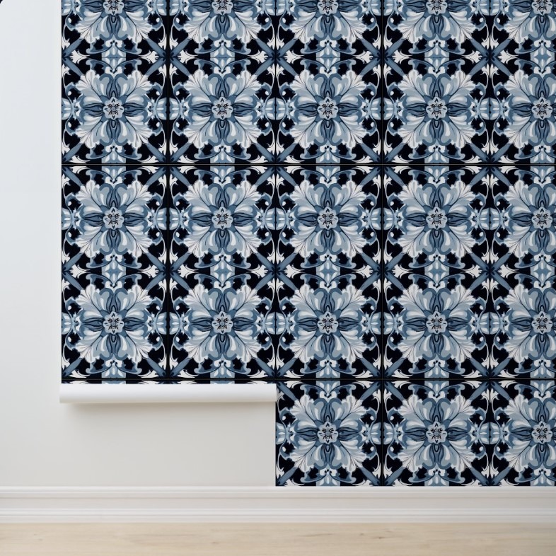 Frosted Regal Bloom best peel and stick wallpaper