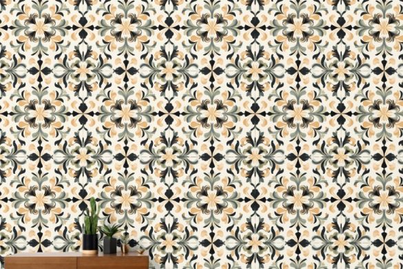 Golden Flourish peel and stick wallpaper renter friendly Golden Flourish peel and stick wallpaper renter friendly