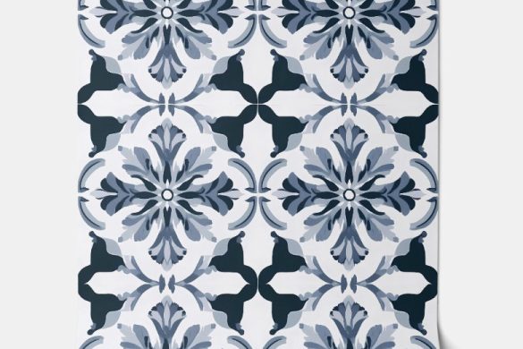 Indigo Floral Elegance modern wallpaper