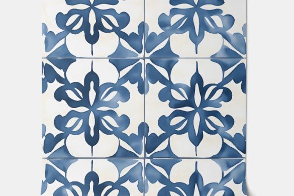 Indigo Floral Medley blue peel & stick wallpaper