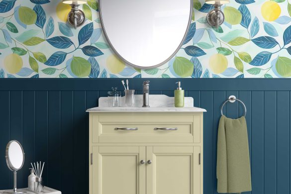 LEMON GROVE BLISS – BLUE, GREEN, YELLOW best peel and stick wallpaper