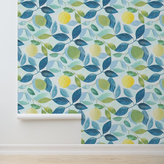 Lemon Grove Bliss easy removable wallpaper