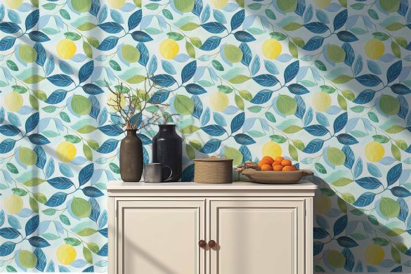 Lemon Grove Bliss peel and stick wallpaper living room Lemon Grove Bliss peel and stick wallpaper living room