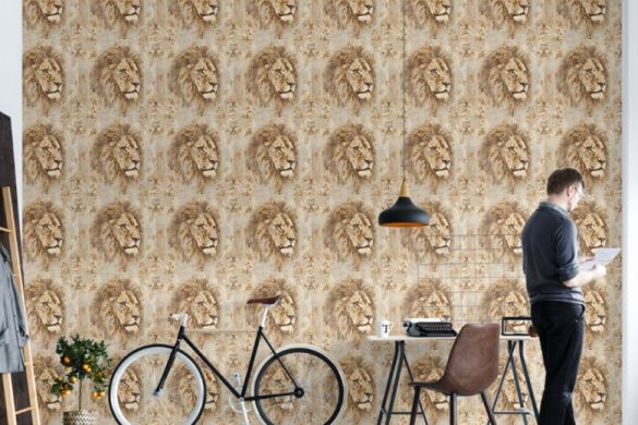 Living room peel & stick wallpaper Noble Lion Living room peel & stick wallpaper Noble Lion