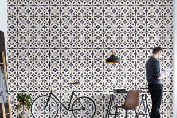 Living room peel & stick wallpaper Regal diamond tiles Living room peel & stick wallpaper Regal diamond tiles