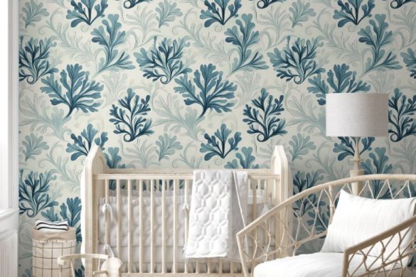 Nursery Sea Fern Whispers peel & stick wallpaper Nursery Sea Fern Whispers peel & stick wallpaper