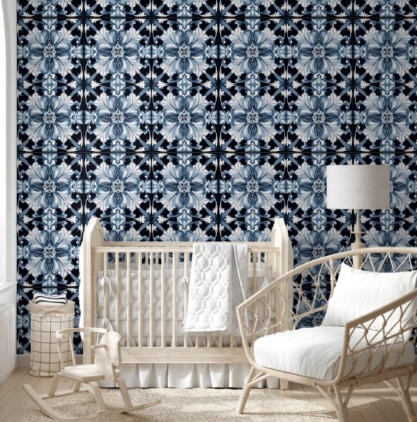 Nursery peel and stick wallpaper Frosted Regal Bloom Nursery peel and stick wallpaper Frosted Regal Bloom