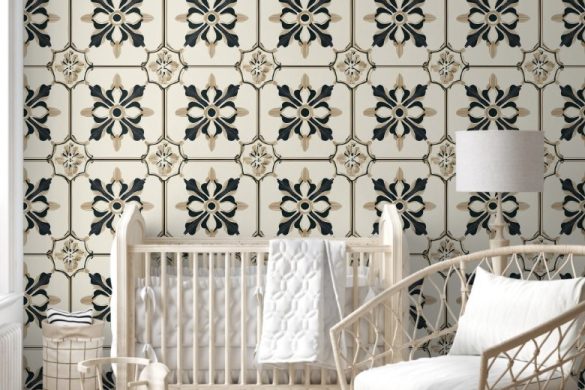 Nursery peel & stick wallpaper timeless floral motif Nursery peel & stick wallpaper timeless floral motif