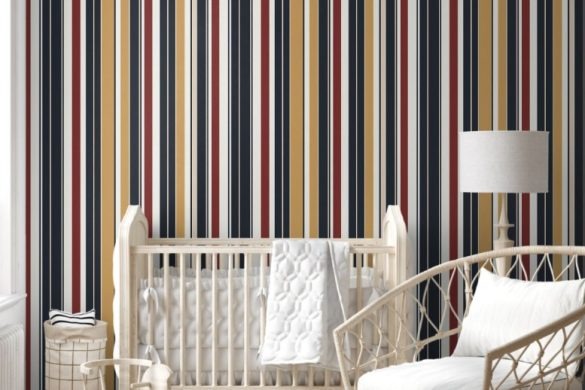 Nursery peelable wallpaper Retro Revival Stripes Nursery peelable wallpaper Retro Revival Stripes