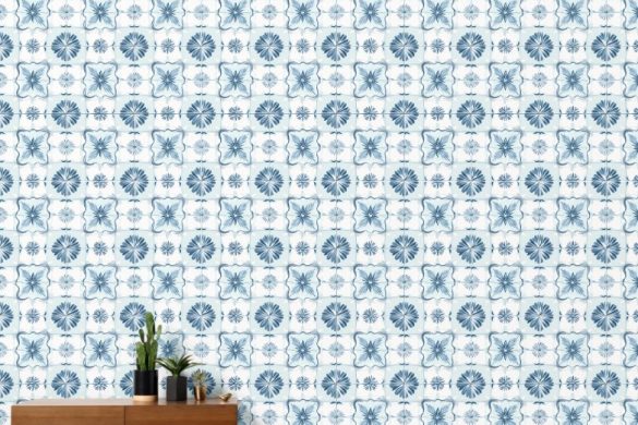 Ocean Harmony Tiles removable wallpaper for renters