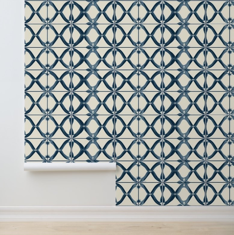 Oceanic Interlace removable wallpaper for renters