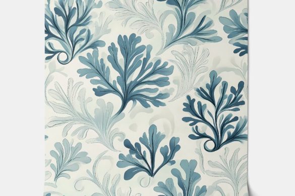 Sea Fern Whispers peel and stick wallpaper green