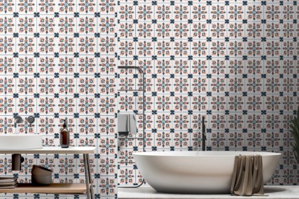 Sunset Blossom Bathroom peel & stick wallpaper ideas Sunset Blossom Bathroom peel & stick wallpaper ideas