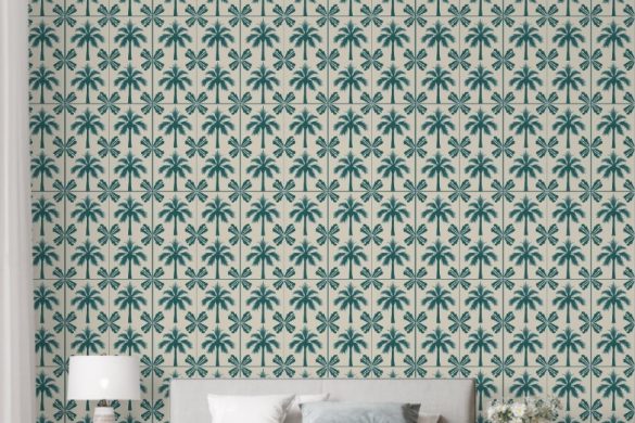 Tropical Palm Escape bedroom peel & stick wallpaper Tropical Palm Escape bedroom peel & stick wallpaper
