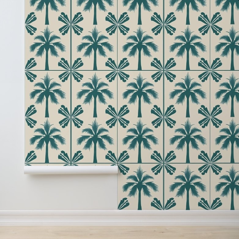 Tropical Palm Escape removable wallpaper for renters