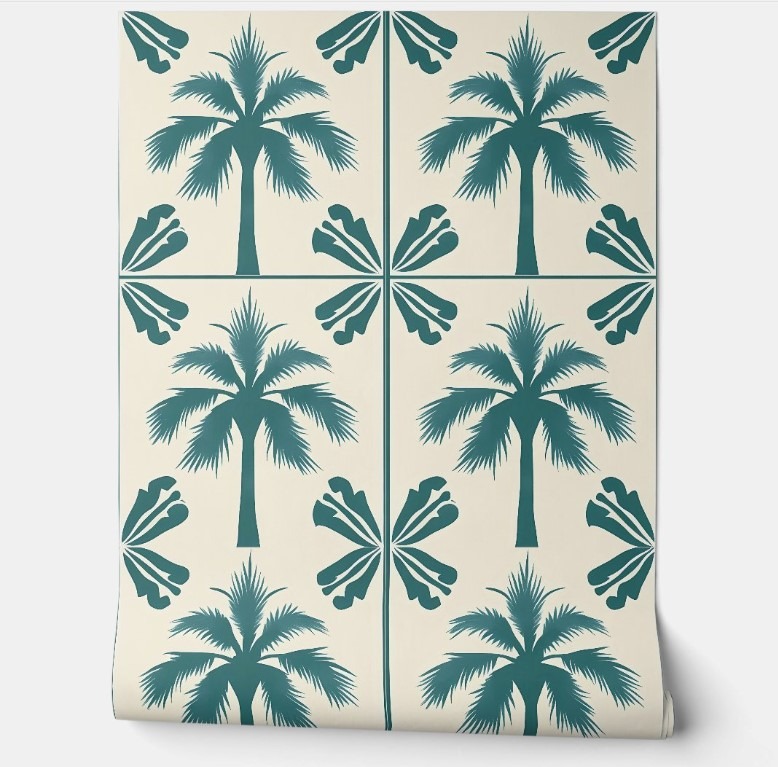Tropical Palm Escape tropical peel and stick wallpaper