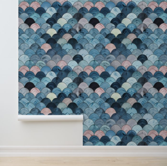 Wallpaper Scales 2 4 blue and green wallpaper