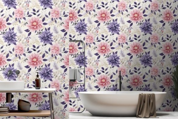 bathroom Floral Bliss peel & stick wallpaper bathroom Floral Bliss peel & stick wallpaper