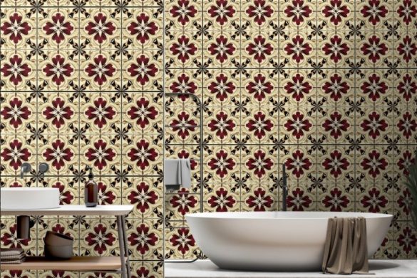 bathroom peelable wallpaper Crimson Grandeur bathroom peelable wallpaper Crimson Grandeur