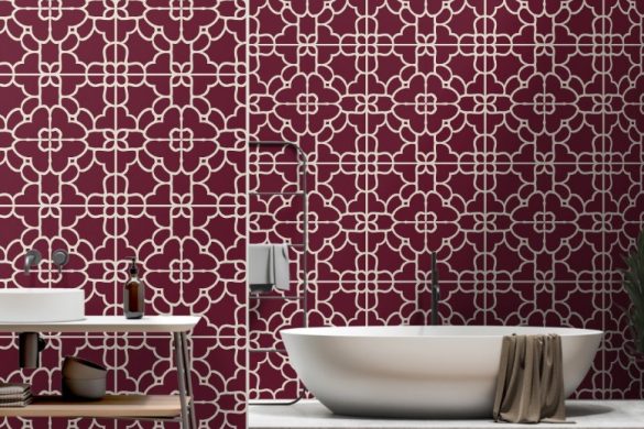 Bathroom renter friendly wallpaper Crimson Majesty Bathroom renter friendly wallpaper Crimson Majesty