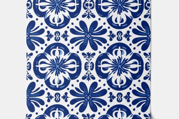 Mediterranean Blue Flourish removable wallpaper