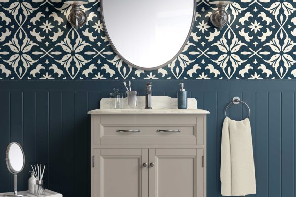 Chic Floral Charm-easy removable wallpaper ideas for bathroom Chic Floral Charm-easy removable wallpaper ideas for bathroom