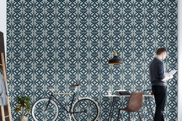 Chic Floral Charm living room peel and stick wallpaper Chic Floral Charm living room peel and stick wallpaper