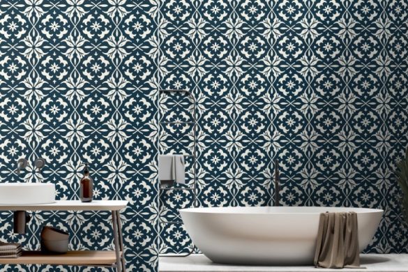 Chic Floral Charm peel & stick wallpaper for bathroom Chic Floral Charm peel & stick wallpaper for bathroom