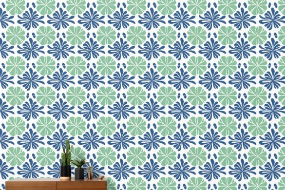 Coastal Leaf Harmony-best removable wallpaper