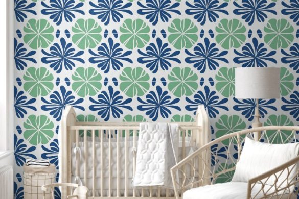Coastal Leaf Harmony-best removable wallpaper for Kid's room