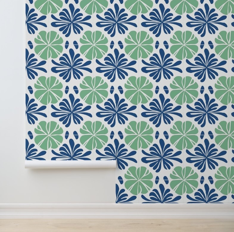 Coastal Leaf Harmony-easy removable wallpaper