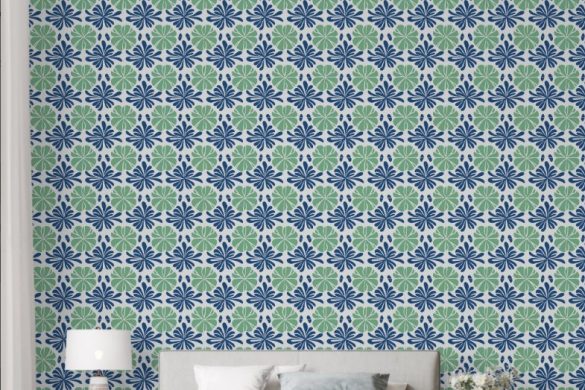 Coastal Leaf Harmony-peel & stick wallpaper for bedroom
