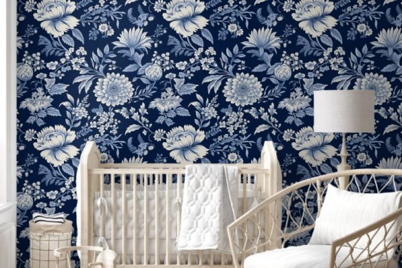 Midnight Blossom Kid’s room peel & stick wallpaper Midnight Blossom Kid's room peel & stick wallpaper