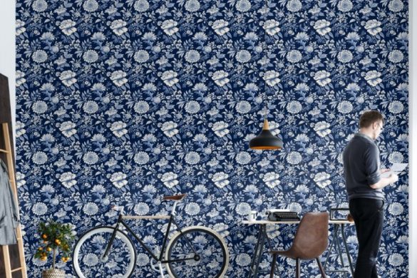 Midnight Blossom- best peel & stick wallpaper for living room Midnight Blossom- best peel & stick wallpaper for living room