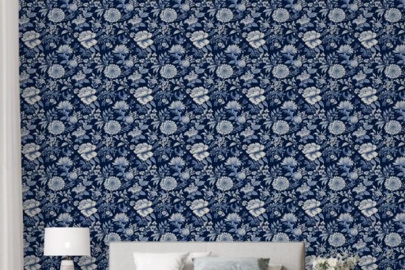 Midnight Blossom peelable wallpaper for bedroom Midnight Blossom peelable wallpaper for bedroom