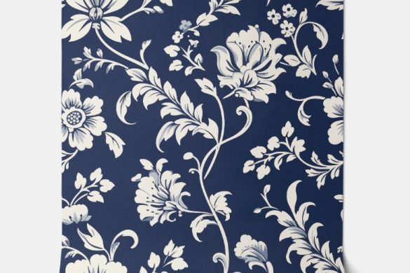 Midnight Garden removable wallpaper in blue
