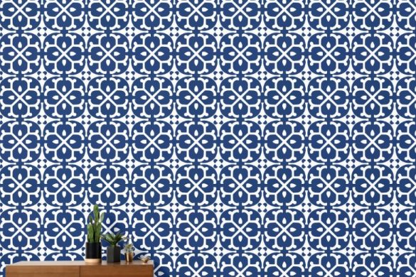 Azure Blossom Tiles -peel and stick wallpaper geometric Azure Blossom Tiles -peel and stick wallpaper geometric