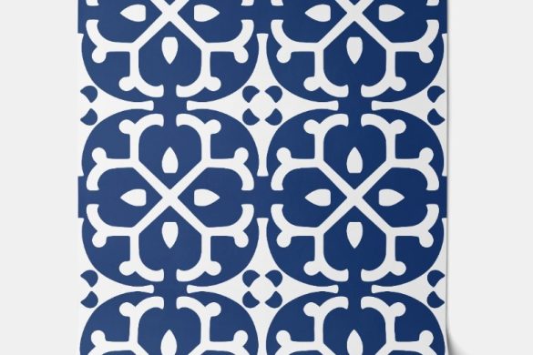 Azure Blossom Tiles removable wallpaper