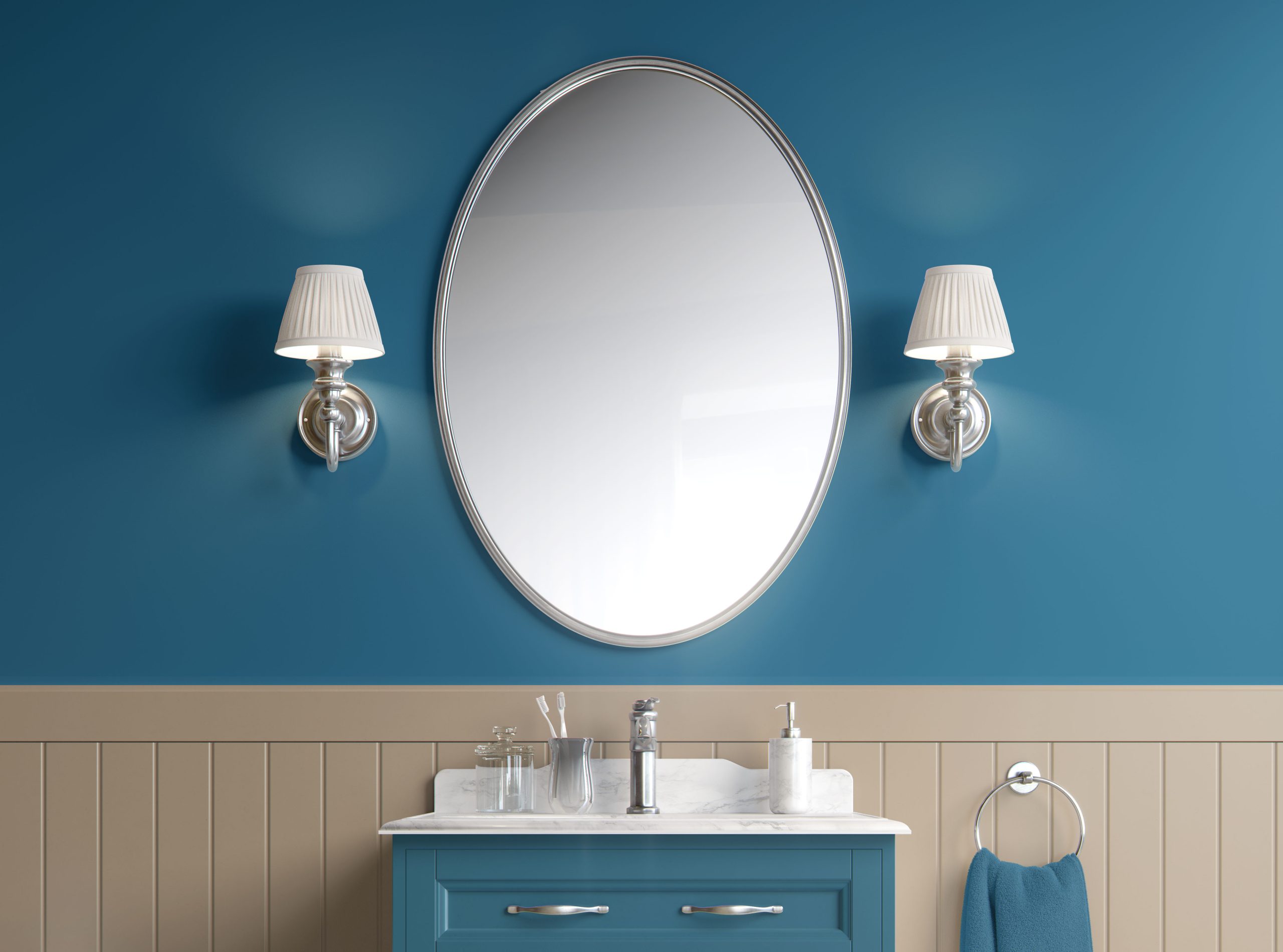 Azure Calm-best peel and stick wallpaper for bathroom