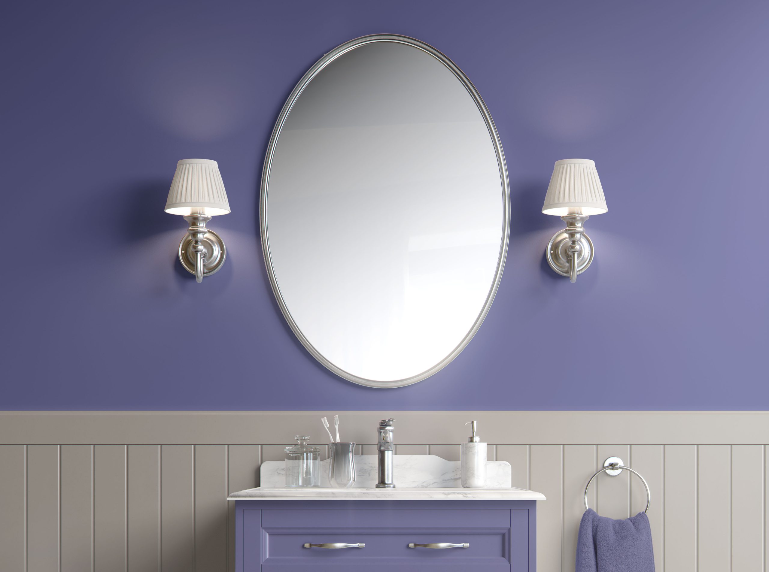 Calm Periwinkle-easy removable wallpaper for bathroom
