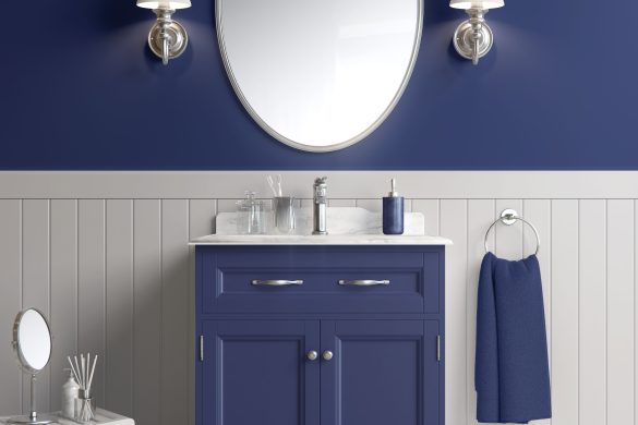 Classic Indigo Depths-peel & stick wallpaper-bathroom Classic Indigo Depths-peel & stick wallpaper-bathroom