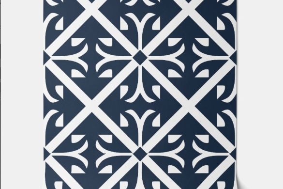 Classic Navy Tiles removable wallpaper in Navy