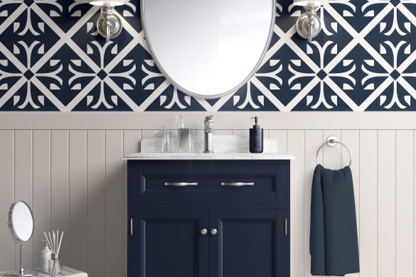 Classsic Navy Tiles-traditional peel & stick wallpaper Classsic Navy Tiles-traditional peel & stick wallpaper