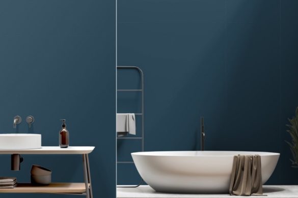 Deep Ocean Blue-easy removable wallpaper for bathroom ideas