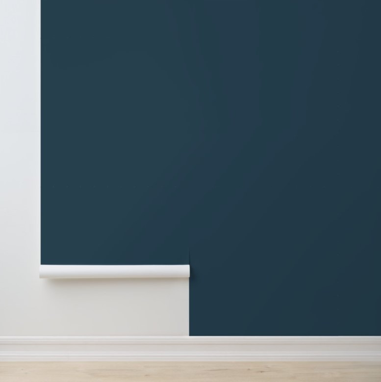 Deep Ocean Blue-peel and stick wallpaper renter friendly