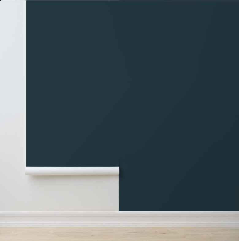 Deep Teal Serenity-best removable wallpaper