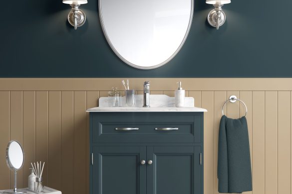 Deep Teal Serenity-easy removable wallpaper-bathroom Deep Teal Serenity-easy removable wallpaper-bathroom