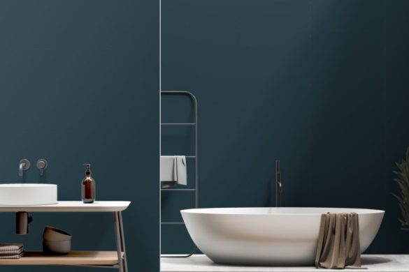 Deep Teal Serenity-easy removable wallpaper for bathroom Deep Teal Serenity-easy removable wallpaper for bathroom