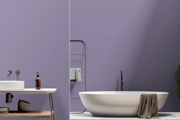 Light Periwinkle Serenity – Periwinkle – Pastel Chic Peel and Stick Wallpaper; Light Periwinkle Serenity Bathroom peelable wallpaper