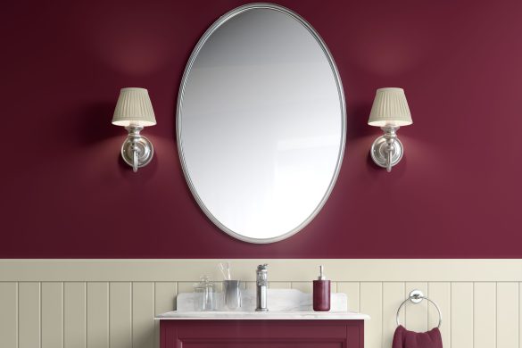 Rich Burgundy-best peel & stick wallpaper-bathroom Rich Burgundy-best peel & stick wallpaper-bathroom